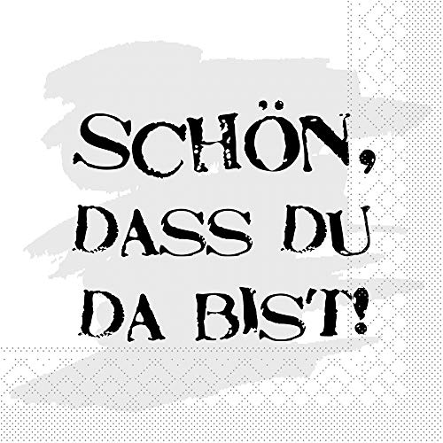 Sovie HORECA Tissue Serviette Schön, dass du da bist | Willkommen Party Feier | 33 x 33 cm | 100 Stück von Sovie HORECA