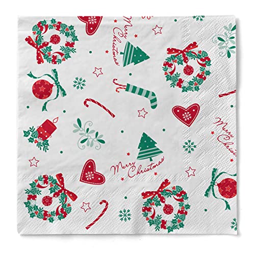 Sovie HOME Serviette Dream aus 3-lagigem Tissue, Weihnachtsserviette mit Kerzen Tannenbaum festlich, ideal für Advents- & Weihnachtsfeiern, 33 x 33 cm, 20 Stück von Sovie Home