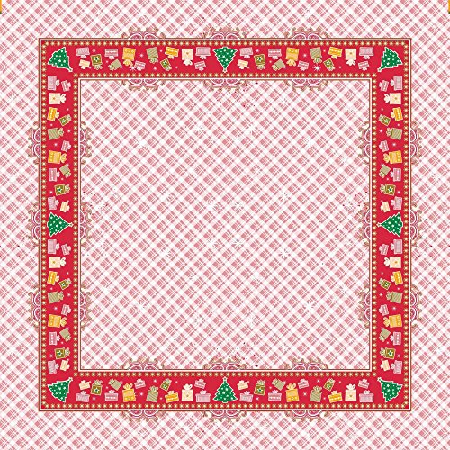 Sovie Home Tischdecke Joy in Rot aus Linclass® Airlaid, Einweg Weihnachtstischdecke stoffähnlich, ideal für Weihnachten, Advent & Feiern, 80x80 cm, 1 Stück von Sovie Home