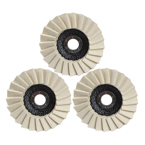 Wolle Filz Flap Polierscheibe, Wolle Polierrad Scheibe Schwabbelscheibe, Wolle Filz Flap Discs Polierscheibe, für Metall, Marmor Stein, Schmuck, Möbel Auto Wachs (3pcs) von Sovtay