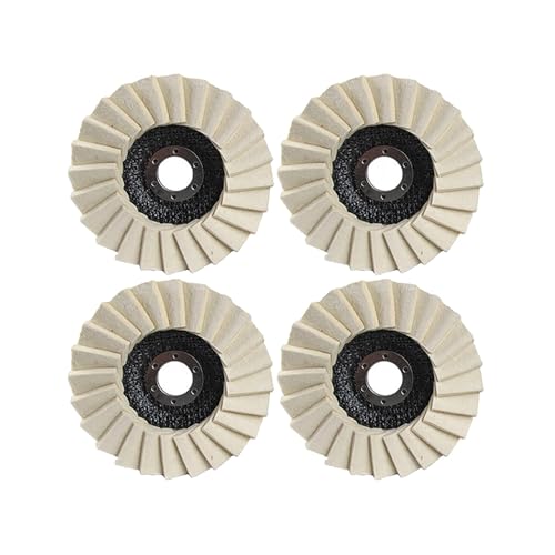 Wolle Filz Flap Polierscheibe, Wolle Polierrad Scheibe Schwabbelscheibe, Wolle Filz Flap Discs Polierscheibe, für Metall, Marmor Stein, Schmuck, Möbel Auto Wachs (4pcs) von Sovtay