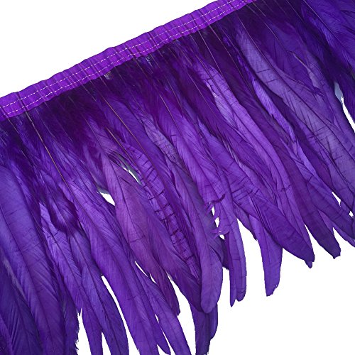 Sowder Fransenverzierung mit Hahnenfedern, 25-30 cm breit, 1 Yard violett von Sowder