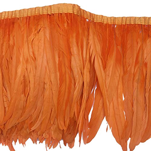 Sowder Fransenverzierung mit Hahnenfedern, 25-30 cm breit, 1 Yard Orange von Sowder