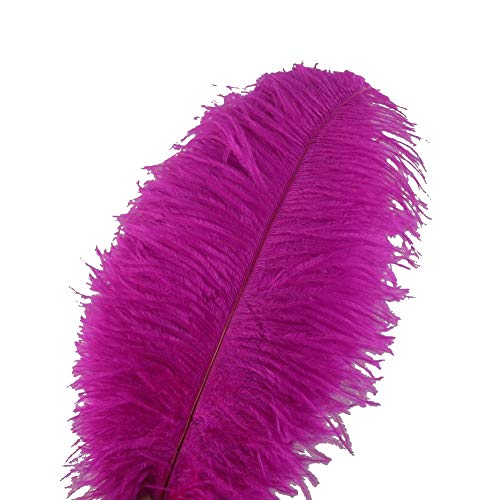 Sowder 10pcs Strauß-Federn 12-14inch (30-35cm) für Haupthochzeits-Dekoration (fuchsia) von Sowder