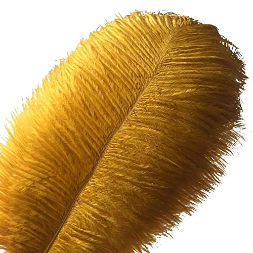 Sowder 10pcs Strauß-Federn 12-14inch (30-35cm) für Haupthochzeits-Dekoration (goldfarben) von Sowder