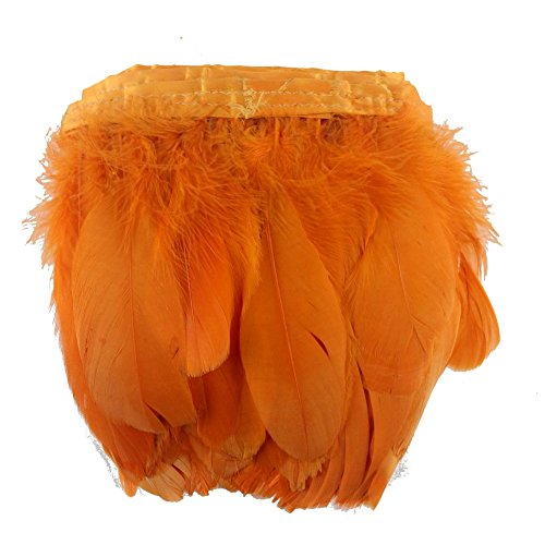 Sowder 2 Yards Duck Gänsefeder Fringe Trim 6-8" Breite für Nähen Kunsthandwerk DIY Dekoration Handgefertigte(Orange) von Sowder