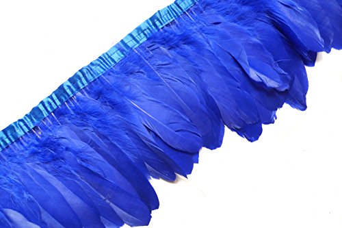 Sowder 2 Yards Duck Gänsefeder Fringe Trim 6-8" Breite für Nähen Kunsthandwerk DIY Dekoration Handgefertigte(königsblau) von Sowder