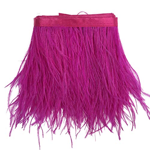 Sowder Straußenfeder-Borte, Fransen mit Satinband, für Kleidung, Kostüme, Nähen, Dekoration, 183 cm fuchsia von Sowder