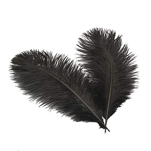 Sowder Straußenfedern für Hochzeiten, Tafelaufsätze, Heimdekoration, 20–25 cm, Schwarz, 10 Stück von Sowder