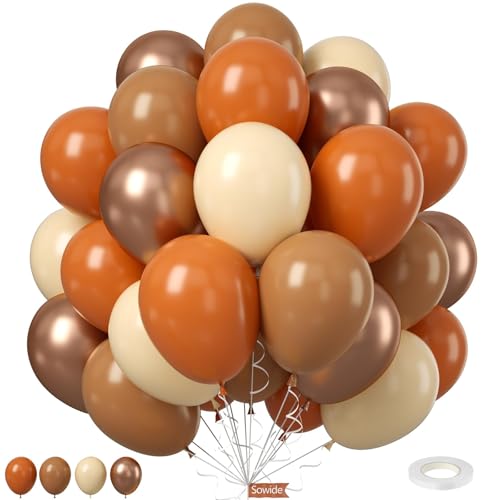 Gebrannte orange Ballons, 12 Zoll Nackt Braun Metallic Champagner Fall Farbe Ballons für Herbst Geburtstag Baby Dusche Boho Hochzeit Brautdusche Engagement Denksgiving Party Dekorationen von Sowide