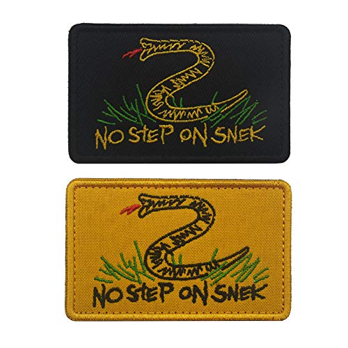 SOUTHYU 2 Stück bestickte Aufnäher, „No Step On Snek“, taktische Moral-Aufnäher, Militär-Emblem, Klettverschluss von Sowist