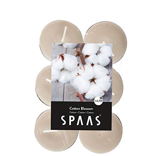 Spaas 10 x 12 Duft-Teelichter in Flatpacks, Paraffinwachs, Aluminiumbecher Beige, D 39 x H 16 mm von Spaas