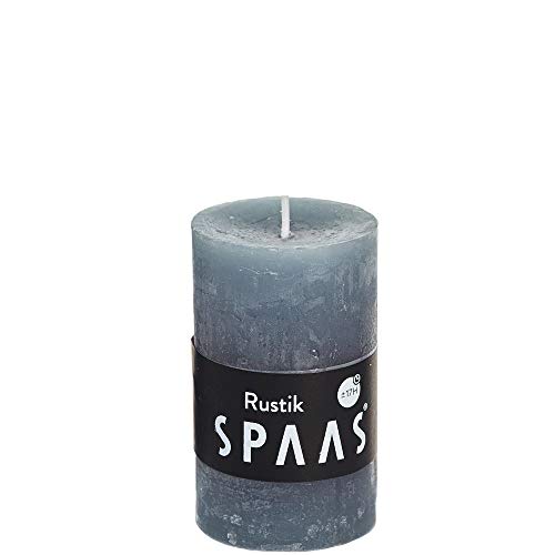 Spaas 12 Rustikale Stumpenkerzen ohne Duft, Paraffinwachs grau, D 48 mm x H 80 mm von Spaas