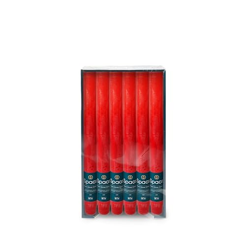 Spaas 12 x 12 Rustikale Duftkerze Haushaltskerzen Paraffinwachs rot D 21 mm H 250 mm, Red, x, 12 von Spaas