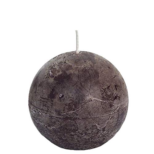 Spaas 6 Rustic Unscented Ball Candles Hours Brown 6 Rustikale geruchlose Kugelkerzen, 80 mm, ± 24 Stunden, warmes Braun, Paraffinwachs, D x H von Spaas