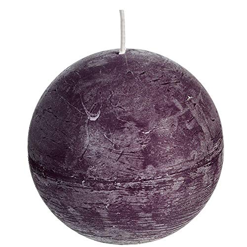 Spaas 6 Rustic Unscented Ball Candles Hours-aubergine 6 Rustikale Duftkerzen, Kugelkerzen, 100 mm, ± 40 Stunden, Paraffinwachs, D x H von Spaas