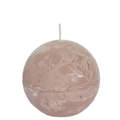 Spaas 6 Rustic Unscented Ball Candles Hours-beige 6 Rustikale geruchlose Kugelkerzen, 80 mm, ± 24 Stunden, Paraffinwachs, D x H von Spaas