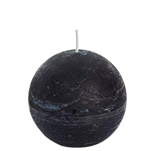 Spaas Rustic Unscented Ball Candles Hours-Black 6 Rustikale geruchlose Kugelkerzen, 80 mm, ± 24 Stunden, schwarz, Paraffinwachs, D x H von Spaas