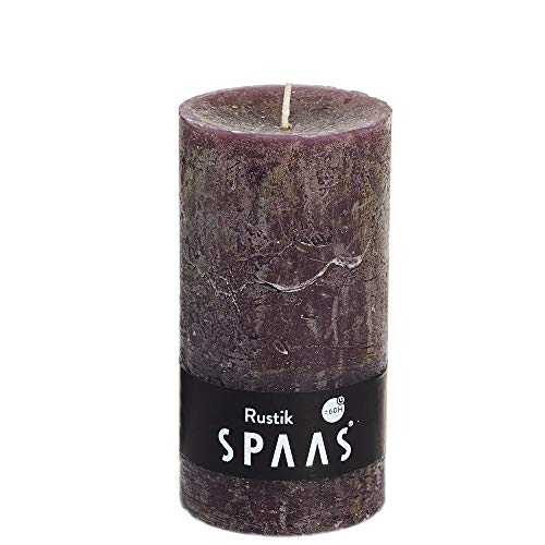 Spaas 8 Rustikale Stumpenkerzen ohne Duft, Paraffinwachs Warm Brown, D 70 mm x H 130 mm von Spaas