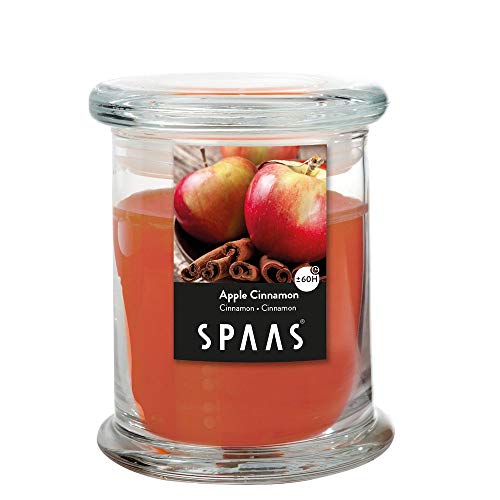 Spaas Duftkerze im Haushalt Pokal, ± 60 Stunden-Apple Cinnamon, Paraffinwachs, Ingwer-Orange, D 91 mm x H 100 mm von Spaas