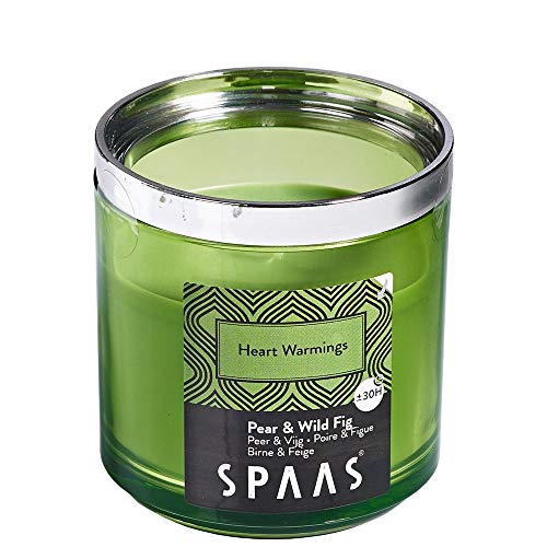 Spaas Duftkerze im Modulglas, ± 30 Stunden-Heart Warmings, Paraffinwachs, Frühlingsgrün, D x H 76 mm von Spaas