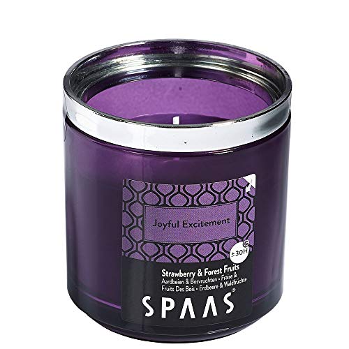 Spaas Duftkerze im Modulglas, ± 30 Stunden-Joyful Excitement, Paraffinwachs, Aubergine, D x H 76 mm von Spaas