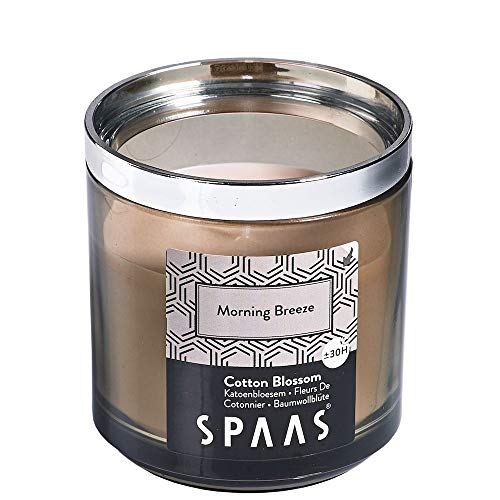 Spaas Duftkerze im Modulglas, ± 30 Stunden-Morning Breeze, Paraffinwachs, Hellbeige, D x H 76 mm von Spaas