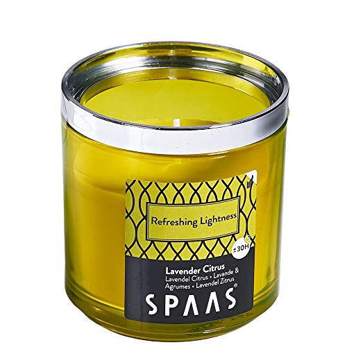 Spaas Duftkerze im Modulglas, ± 30 Stunden-Refreshing Lightness, Paraffinwachs, Herbst gelb, D x H 76 mm von Spaas