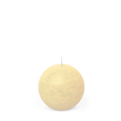 Spaas Rustic Unscented Ball Candles Hours-Ivory 6 Rustikale geruchlose Kugelkerzen, 80 mm, ± 24 Stunden, elfenbeinfarben, Paraffinwachs, D x H von Spaas