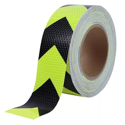 Space Home - Reflektierendes PVC-Klebeband - Reflektorband Selbstklebend Warnklebeband Sicherheitsband-Conspicuous Warning Tape für Fahrzeuge,Autos,Anhänger,Boote - 5 cm x 15 - Schwarz und Gelb von Space Home