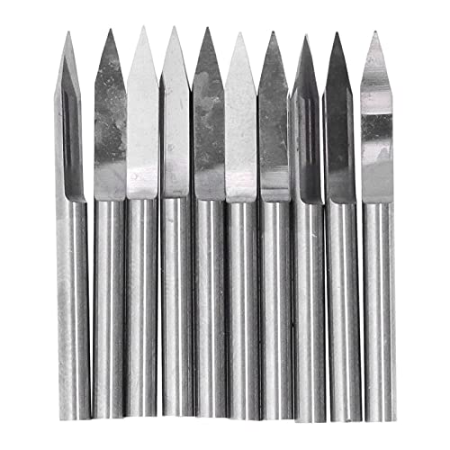 10pcs Tungstenstahl CNC -Router V -Bits, Hohe Härtegravurstücke für Kunststoffe, Holz, Glasfaser, Skulptur (0,1 mm) von Spacnana