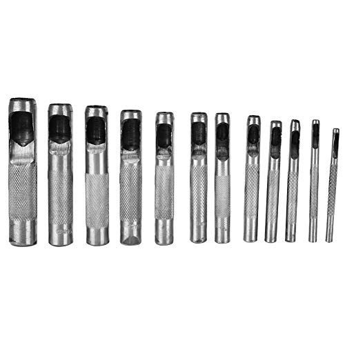 12-pcs Leder Bastelloch-Loch-Puncher-Set, 3 Bis 16 Mm Stahlpunschkit für Leder, Einfach zu Schneiden Mehrschichtiges Stoff, für Leder, Stoff, Papier von Spacnana