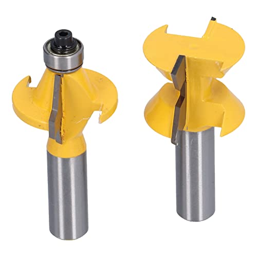 2pcs Zungenrille Router Bit 120 ° Legierblätter Wärme Ptfe -Beschichtungslöschgriff von Spacnana