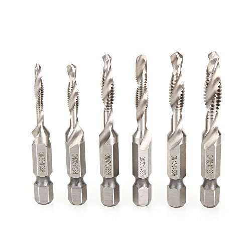 6pcs Hex Shank -Bohrer Bit Spiral Hex Self -Tippschrauben Mehrbeschichtete Optik für Autoreparaturmaschinen von Spacnana