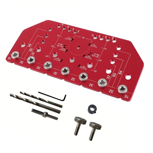 Alle Metallschelfstift -Bohrgeschäfte, Regal -Stift -Jig 2 in 1 All Metall, Genaue Bohrung für Regalstiftlöcher mit 1/4 Zoll und 5 -mm -Bohrer, Jig -Zubehör von Spacnana