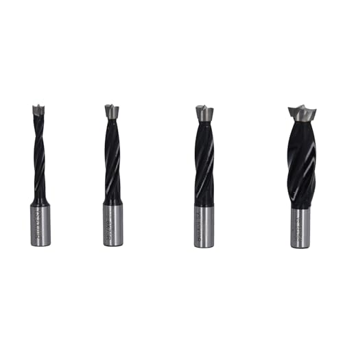 HSS -Endmühlen -Set, 4pcs HSS End Mill Set Holzbearbeitungswerkzeug 6 8 10 15 Mm Zur Holzverarbeitung, Modellherstellung, Balltür, Schubladeninstallation, Bohrer von Spacnana