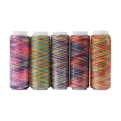 Mehrfarbiges Nähgarn-Set Zum Sticken, 5 Regenbogenspulen mit Quilten, für Nähzubehör, Quilten, Sticken von Spacnana