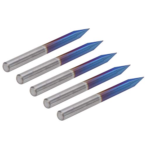 Router Bit, 5pcs Gravurbit, Premium -Wolfram -Stahlspiegelpolieren 2 Flöten -V -Spitzenschneider für Holzaluminium -Acryl, Abkammern von Spacnana