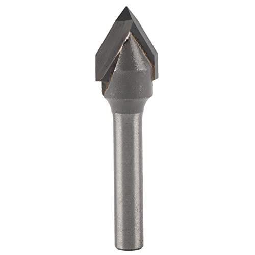 Router Bit, 60 Grad V Typ Router Bit, YG6 -Legierung und 45# Kohlenstoffstahl 6mm Schaft für Holzbearbeitung (60-Grad-V-förmiges Messer 6X1/2) von Spacnana