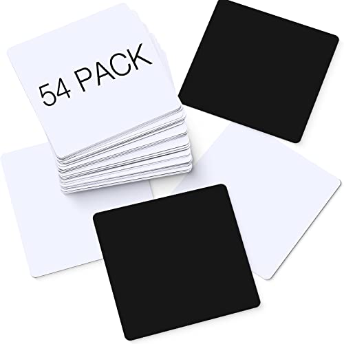 Spakon 50 Stück magnetische leere Karten-Magnete, trocken abwischbar, Whiteboard, magnetisch, magnetische Karteikarten, Mehrzweck-Etiketten für Büro, Bildung und Zuhause (10.2x10.2 cm) von Spakon