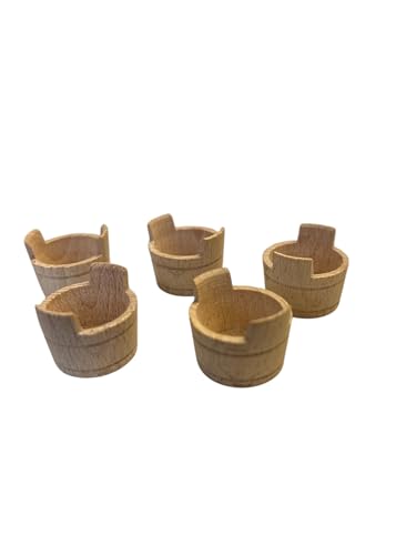 Holz Zuber 2,5cm - 5er Set, Bastelbedarf von Sparfroh