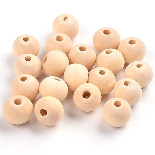 Sparkeads 1000 Stück 10 mm natürliche unlackierte Holzperlen für Schmuckherstellung, runde Holzperlen, lose Perlen, Abstandshalter für Rosenkranz, Makramee, Handwerk, Armbänder, Herstellung von Sparkeads