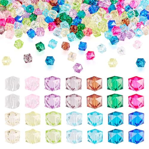 Sparkeads 210 Stück facettierte Würfelperlen, transparent, quadratisch, Acryl, lose Abstandshalter, Großpackung für Ohrringe, Halsketten, Handwerk, Armbänder, DIY-Schmuck, Damen-Zubehör Sparkeads 210 Stück facettierte Würfelperlen, transparent, quadratisch, Acryl, lose Abstandshalter, Großpackung für Ohrringe, Halsketten, Handwerk, Armbänder, DIY-Schmuck, Damen-Zubehör von Sparkeads