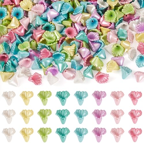 Sparkeads 300 Stück Acryl-Perlen, helle Blumen-Perlen, Kunstperlen, Trompete, Blumen-Perlen für Schmuckherstellung, DIY, Handwerk, Halsketten, Armbänder, Ohrringe, Anhänger, Dekoration Sparkeads 300 Stück Acryl-Perlen, helle Blumen-Perlen, Kunstperlen, Trompete, Blumen-Perlen für Schmuckherstellung, DIY, Handwerk, Halsketten, Armbänder, Ohrringe, Anhänger, Dekoration von Sparkeads