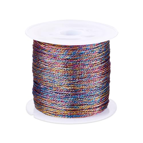 Sparkeads Metallic-Stickgarn, Glitzer, Nähgarn, verschiedene Farben, Spule, Polyester, geflochtenes dekoratives Seil, Bastelgarn zum Stricken, Weihnachten, Armbänder, zum Auffädeln von Schmuck, 75 m von Sparkeads