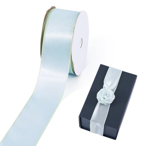 Sparkeads Organzabänder, 20 Meter, hellgrün, 3,8 cm, durchsichtig, Tüll, dekorative Bänder für Blumenstrauß, Hochzeit, Valentinstag, Brautdusche, Boxen, Verpackung, Schleife, Kranz, DIY Handwerk von Sparkeads