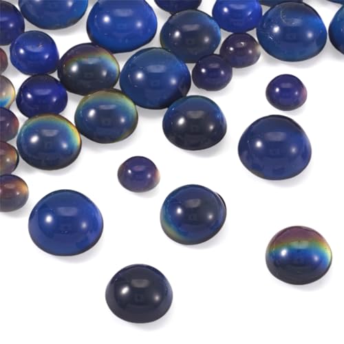 Sparkeads Stimmungs-Cabochons mit Farbwechsel, Temperaturerkennung, halbrund, kuppelförmig, ohne Loch, halbrunde Glaskristallperlen für Stimmungsschmuck, Ringherstellung, 40 Stück von Sparkeads