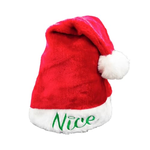 Sparklenut Weihnachtsmütze, Nikolausmütze Erwachsene, Weihnachtsmann Mütze, Weihnachtsmützen, Warm Dicker Nikolaus Mütze für Weihnachten, Plüschmütze für Nikolaus und Weihnachten (Nice-Design) von Sparklenut