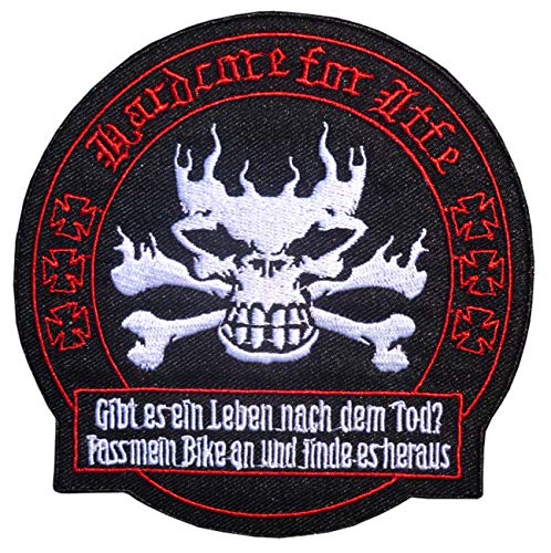 Aufnäher Aufbügler BIKER Spruch Hardcore for Life von Spaß Kostet