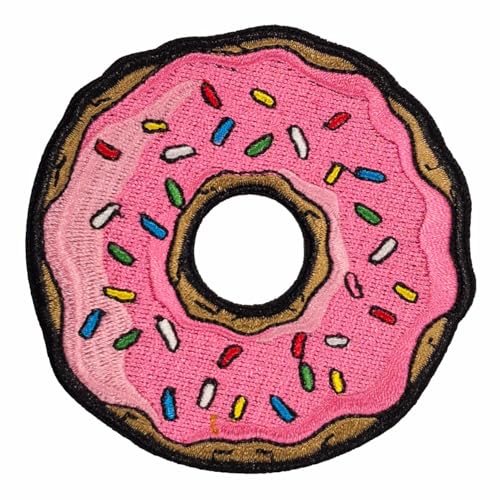 Aufnäher Aufbügler Patch Donut pink rosa fun witzig lustig kutte weste bügeln von Spaß Kostet